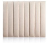 Morfeo Cabecero de madera tapizado beige 115x120 cm. Para cama de 105 cm