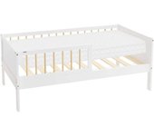 ML-Design Cama infantil 70 x 140 cm blanco-natural con colchón espuma fría