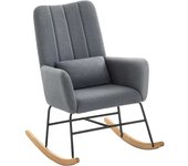 SONGMICS HOME Silla mecedora reclinable con reposabrazos de color gris pizarra