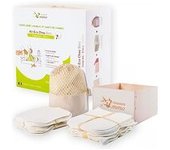 Set Eco Chou Biface Algodão Bio - 10 Cuadrados + 10 Guantes + 1 Caja Madera con Red de Lavado 1 unidad - Les Tendances D'Emma