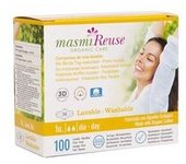 3 x Compresa de tela lavable con alas Día 1 unidad - Masmi Natural Cotton