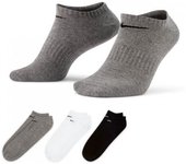 Nike - Calcetines Everyday Lightweight No-Show (3 Pares), Unisex, White-Carbon Heather-Black, M [38 - 42]