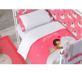 Frikids Funda Nordica + Funda Almohada Cuna Rosa Neverending Dreams. Cuna