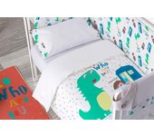 Frikids Funda Nordica + Funda Almohada Cuna Blanco Who Are You. Cuna