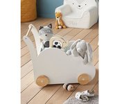 VERTBAUDET Caja carrito Nube blanco claro liso con motivos