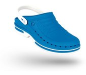 WOCK Zuecos Sanitarios Azul y Blancos Clog 07 c/ Tira Azul medio/Blanco 35/36