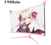 Para Black Myth: WuKong FYHXele Monitor Curvo Rosa de 27 pulgadas QHD 2K 165Hz 1800R Pantalla de Juego HDR10 Free-Sync P