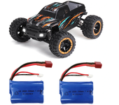 HBX 16889 Dos baterías 1/16 2.4G 4WD 45 km/h Coche RC sin escobillas con luz LED Camión de todo terreno proporcional com