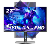 Monitor de juego FYHXele de 27 pulgadas 380Hz 0.5ms IPS FHD 1920*1080 16:9 diseño ergonómico VESA tasa de refresco ultra