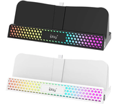 IPLAY HBP-614 para PS5 Consola de Juegos Portal Cargador de Luz RGB Soporte con Base Desmontable Conectar y Jugar
