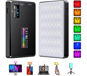 Luz de video LED RGB ST-120 de salida de color completo Lámpara de cámara regulable 2500K-9000K Panel de luz bicolor par