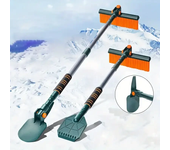 Pala de nieve para coche multifuncional, rascador de hielo y cepillo para nieve - herramienta conveniente para eliminar