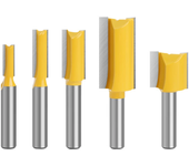 Juego de 5 piezas LAVIE con vástago recto de 8 mm, Brocas de fresado de doble flauta de carburo de tungsteno para madera