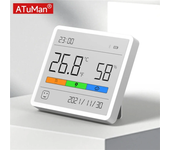 DUKA Atuman TH1 Medidor de temperatura y humedad Termómetro digital LCD Higrómetro Sensor Estación meteorológica Reloj U