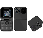 Teléfono móvil plegable i16 Pro Mini 2G GSM de 1,77 pulgadas con doble tarjeta SIM, radio FM, botones grandes y cámara.