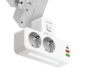 LDNIO SE2337 20W 5-Port USB PD Cargador con 2 salidas EU+2 USB-A+USB-C PD QC3.0 Cargador de pared de carga rápida Adapta