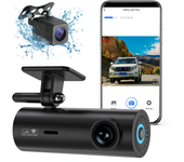 Grabadora de conducción de automóviles con cámara dual delantera y trasera, WiFi, visión nocturna HD 1080P, cámara DVR p