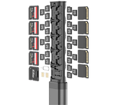 Caja de almacenamiento de tarjetas de memoria BUDI con 30 ranuras para tarjetas Micro SD, SIM y SD, soporte multifuncion