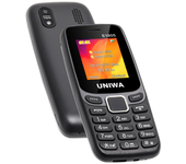 UNIWA E1805 Mini 2G GSM de 1.8 pulgadas Doble tarjeta SIM Espera dual 800mAh FM Botones grandes Linterna rápida Altavoz