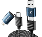 Cable MENSAJE ES-X49 3A 65W USB-A/Type-C a Tipo C/iP para carga rápida y transmisión de datos con núcleo de cobre de 1 m