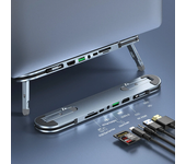 Bakeey Soporte de estación de acoplamiento de 6 en 1 Tipo-C con concentradores USB con lector de tarjetas SD/TF 3.5mm de