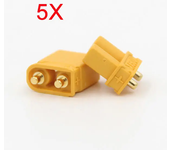 5X Amass XT30UPB XT30 UPB Plug Conectores de bala macho y hembra de 2 mm para baterías de drones y aviones RC