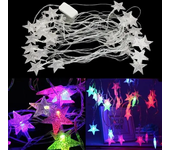 28 luces de Navidad multicolores de 5m, guirnaldas de fiesta estrella de cuento de hadas