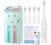 Cepillo de dientes eléctrico ultrasónico IPX7 5 modos Cargador USB Limpiador dental automático sónico recargable con 4 c