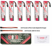 6 baterías Gaoneng 3.8V 550mAh 100C 1S LiHV con conector A30 para Emax Tinyhawk S BetaFPV Beta75X