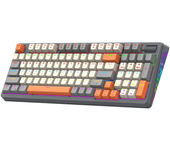 XUNFOX K95 96 teclas Estructura de juntas Teclado mecánico para juegos con botón de volumen Luz RGB intercambiable en ca
