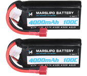 Batería Lipo MARSLIPO 7.4V 4000mAh 100C 2S con conector T para coche RC
