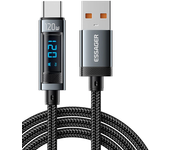 MENSAJE ES-X47 6A 120W USB-A a Tipo C Cable de pantalla digital Carga rápida Transmisión de datos Cable de núcleo de cob