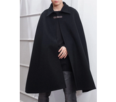 INCERUN Hombres Solapa Sin Mangas Capa Negra Abrigo para Hombres Cape Belt Buckle Capa Larga Media Chaqueta
