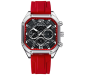 Reloj de cuarzo CRRJU para hombres con correa de silicona,resistente al agua,reloj deportivo con fecha automática,diseño