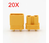 20X Amass XT30UPB XT30 UPB Enchufe 2mm Conectores de bala macho y hembra para baterías de drones y aviones RC