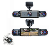 Cámara de salpicadero para coche de 4 lentes, grabadora de conducción DVR con detección de movimiento, grabación en bucl