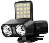 Linterna frontal con clip de luz LED ultrabrillante recargable, sensor de cabeza, resistente al agua, linterna para pesc