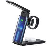 USAMS US-CD181 Cargador inalámbrico de 15W Soporte de carga inalámbrica rápida con lámpara de mesa para teléfonos inteli
