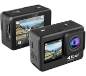Cámara de acción AUSEK 4K 60fps con doble pantalla Cámara deportiva Antivibración Control remoto Video Wifi Cámara DV de