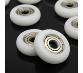Rodamientos de bolas de acero al carbono de nailon plástico para ruedas de polea incrustadas, 10 unidades, 5 * 23 * 7 mm