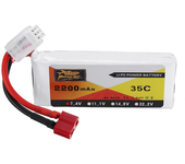 Batería Lipo ZOP Power 7.4V 2200mAh 35C 2S T Plug para Wltoys 124019 144001 10428 10428A/B/C/A2/B2/C2 K949 coche RC