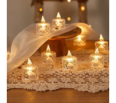 12 velas LED de té realistas y brillantes Parpadeo regalo de vacaciones Sin llama y con batería para decoración de bodas