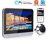 Cámara de mirilla para puerta con ángulo amplio de 120 grados Smart Home Tuya 1080P, inalámbrica, de un solo sentido, co