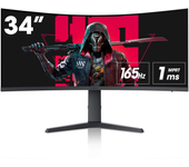 Monitor de juego curvo ultrawide KOORUI de 34 pulgadas pantalla de PC 165Hz 1ms 1000R WQHD 3440x1440P VA Adaptive Sync 2