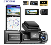 Cámara para automóvil AZDOME Dash Cam M550 Max 4K+1K+2K con GPS incorporado, WiFi, cámara frontal, interior, trasera con