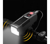 BENGGUO Faro de bicicleta recargable solar LED de superbrillo con batería de 1800mAh, impermeable, 4 modos de luz, linte