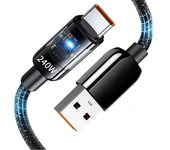 Cable USB-A a Tipo C de 10A 240W para carga rápida y transmisión de datos, línea de núcleo de cobre de 0.25M/1M/1.5M/2M