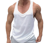 Camiseta sin mangas para hombre INCERUN, tela de secado rápido, color sólido simple, cuello redondo, sin mangas, camiset