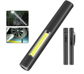 Lámpara de trabajo portátil y compacta de aleación de aluminio XPE+COB recargable con luz de llavero