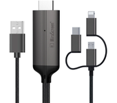 MiraScreen cable USB a HDTV 3 en 1 cable de conversión de video 1080P HD cable de pantalla igual cable TV computadora 2